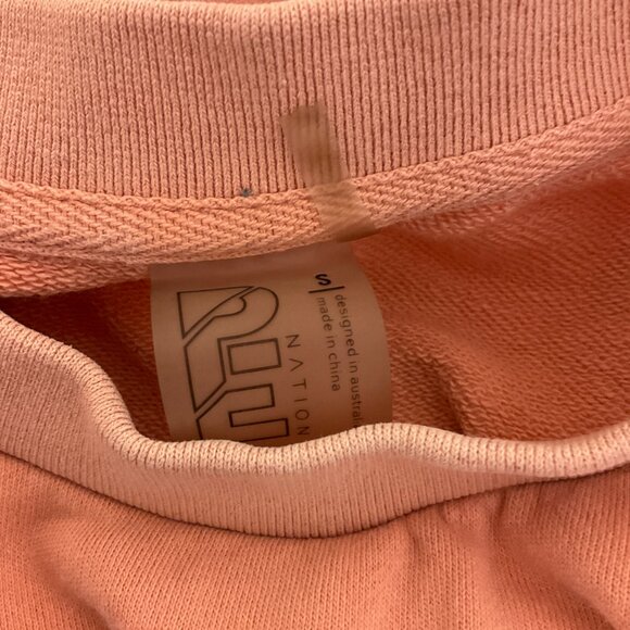 P.E. Nation Sweatshirt Style Top S Peach Blue Red Crewneck Long Sleeve - Picture 12 of 12